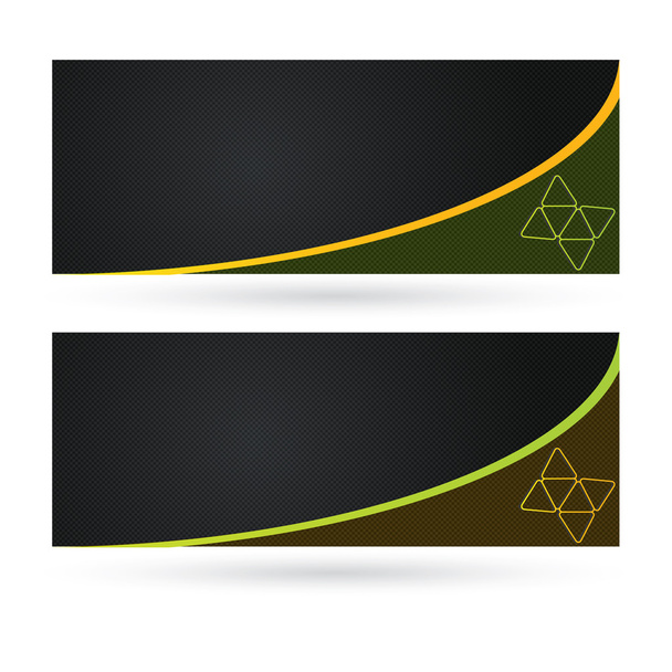 Vector modern business card / banner design with carbon fiber texture - Vector, Image
