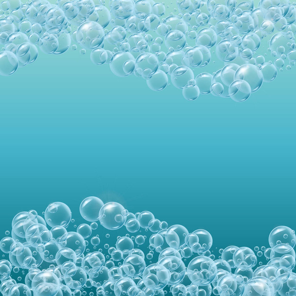Realista bolhas de água fundo
 - Vetor, Imagem