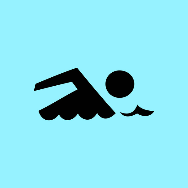 Plavání vweb ikona - Vektor, obrázek