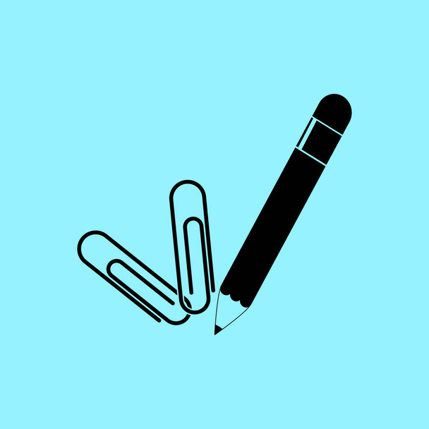 ikona Pensil a sponky - Vektor, obrázek