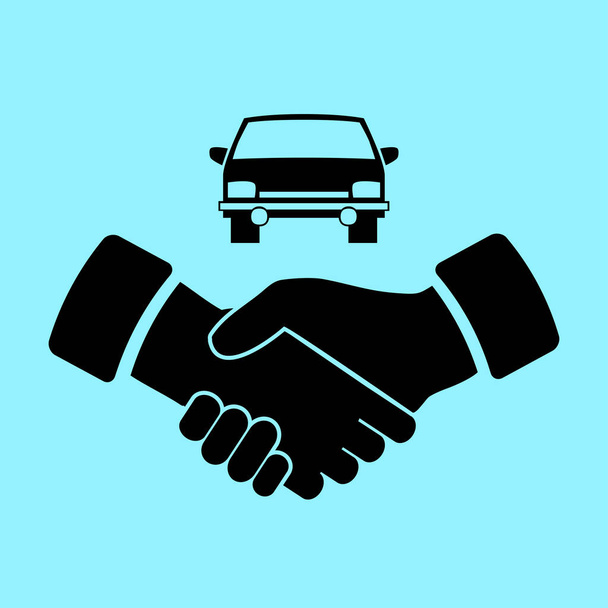 ikona handshake a auto - Vektor, obrázek