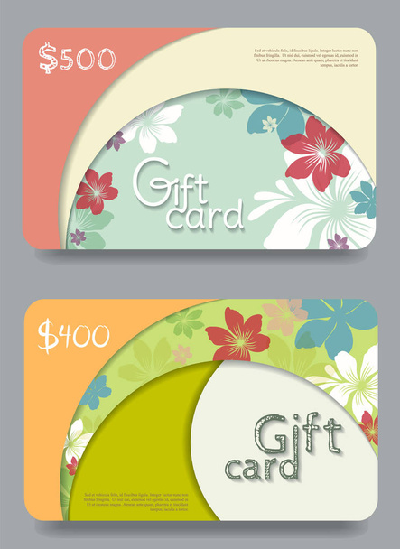 Gift certificate template with floral pattern.Vector illustratio - Vector, Image