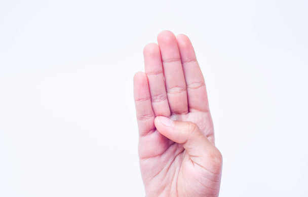 four finger sign,hand sign concept - Foto, imagen