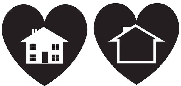 Heart house icon illustration - Photo, Image