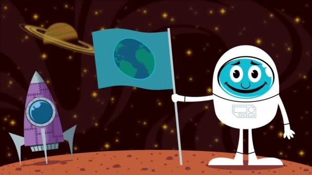 Mars Landing Cartoon - Footage, Video
