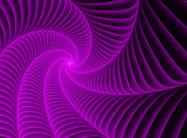 przepływające spirala fioletowy Fraktal z linie symetryczne - Zdjęcie, obraz