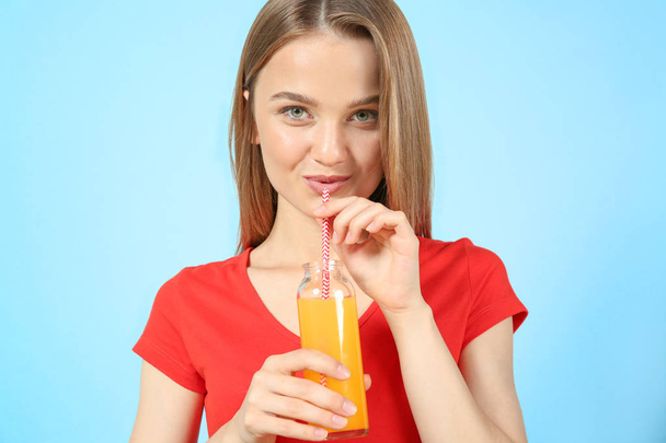 woman with a glass of fresh juice  - Фото, изображение