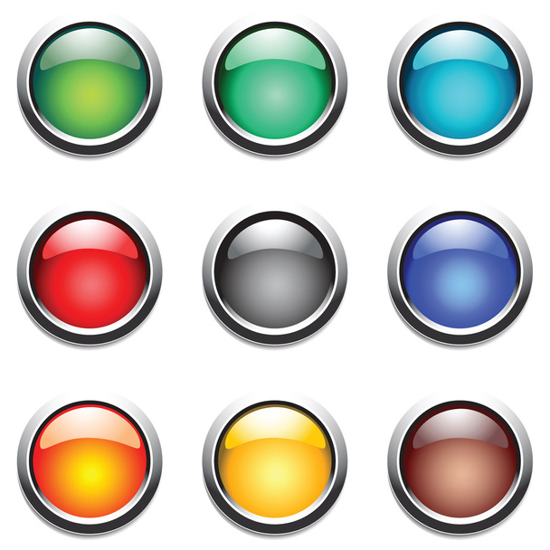 Round buttons set. - Vector, Image