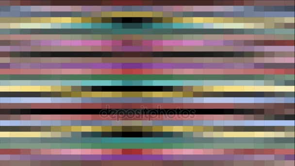 Abstracte video achtergrond met pixel textuur, kleurrijke trapezium en rechthoek vormen, beweging zoals de opening van de deur of poort, roterende rechthoek - Video