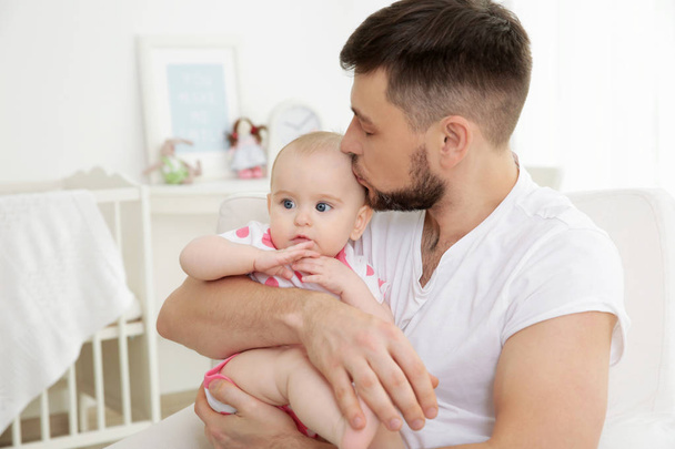 Father with cute baby daughter   - Foto, Imagen