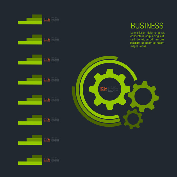 flat infographic bussiness - Vector, Image