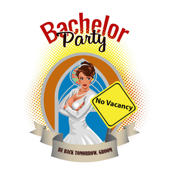 Bachelor Party. Illustration on the theme of the wedding. - Vektor, Bild