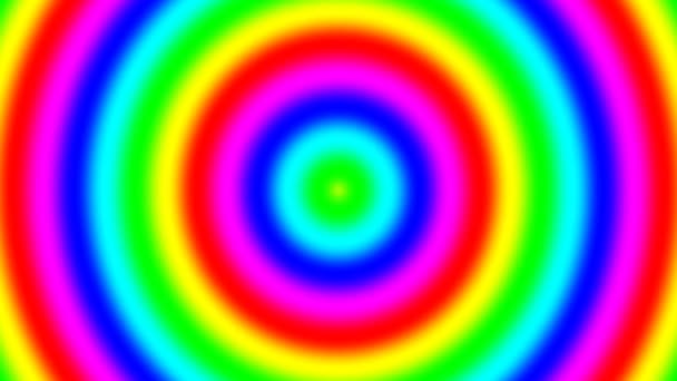 Rainbow spektralnej gradientu pierścienie ruchome szybko się Płynna pętla - Materiał filmowy, wideo