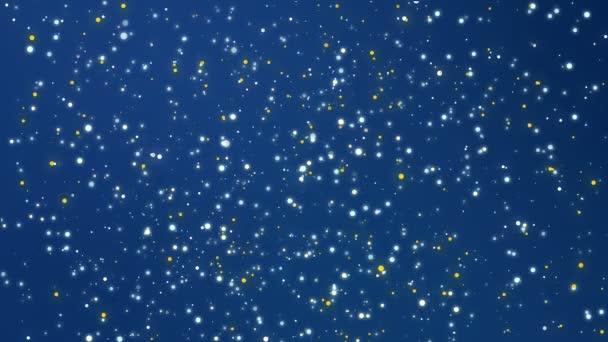Csillogó részecskéket villogó kék háttérrel - Felvétel, videó