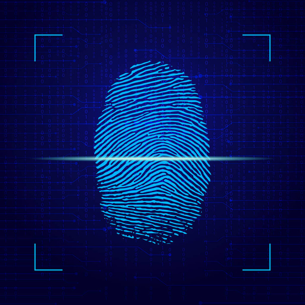 Fingerprint Identification Symbol  - Vector, Image