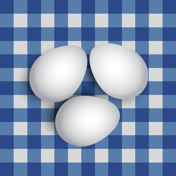 trzy jaja białe - Wektor, obraz