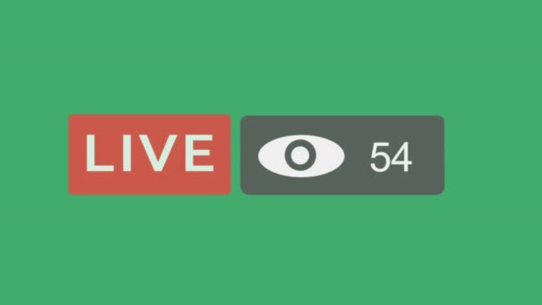 Live-Screen-Schnittstelle - Betrachter-Zähler steigen im Streaming von Live-Videos mit auf Alpha-Kanal. - Filmmaterial, Video