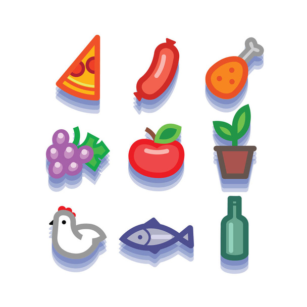 stylized food icons - Vector, Image