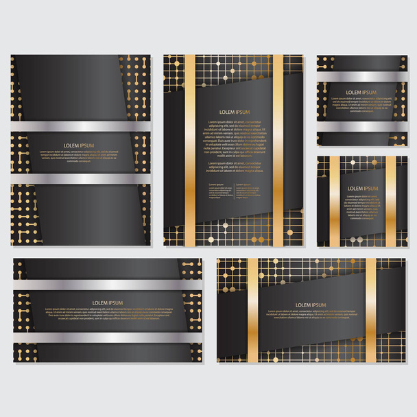 Золотой баннер стиль фонового флаера дизайн шаблон
 - Вектор,изображение