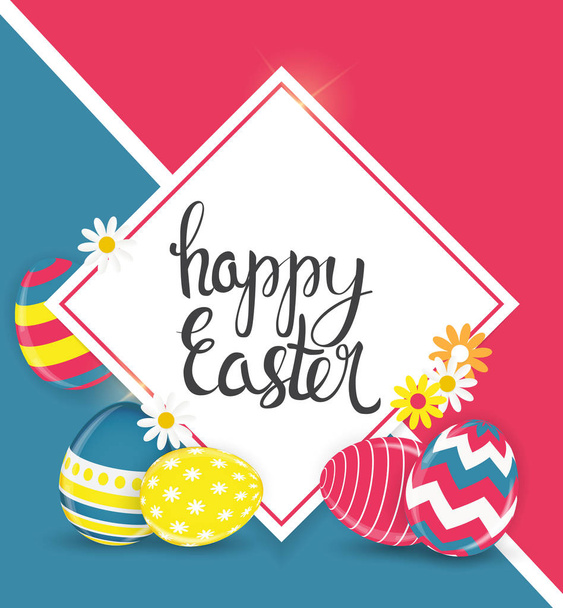 Happy Easter Spring Holiday Background Vector Illustration - Vector, Image