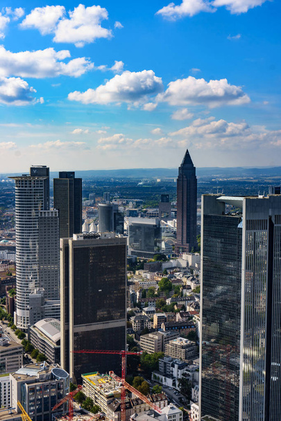 view to skyline of Frankfurt from Maintower in Frankfurt, German - Фото, изображение