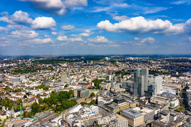 view to skyline of Frankfurt from Maintower in Frankfurt, German - Fotó, kép