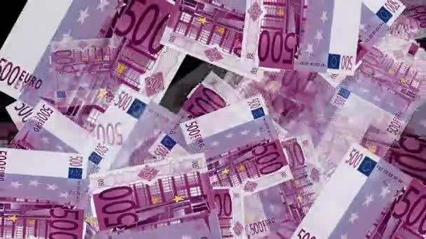 Banknoty euro spaść w dół przez deszcz - Materiał filmowy, wideo
