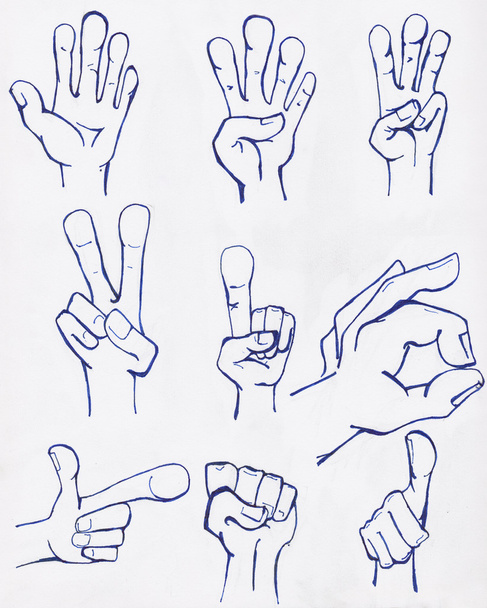 Руки, нарисованные чернилами
 - Фото, изображение
