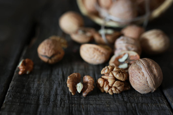 walnuts, whole and peeled - Photo, image