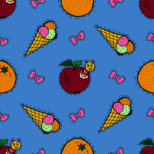 Kids, Cartoon seamless pattern. Lovely pictures for your creativity - Vector, Image