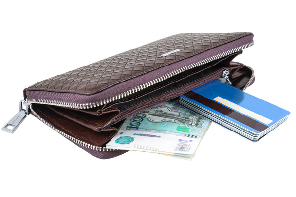 Wallet with rubles and card - Foto, Bild