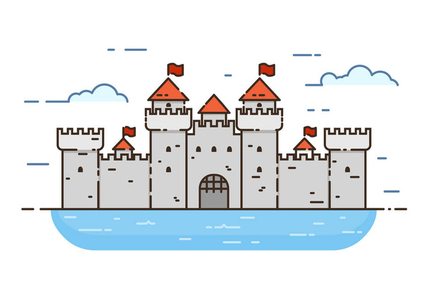Castle color line icon - Вектор, зображення