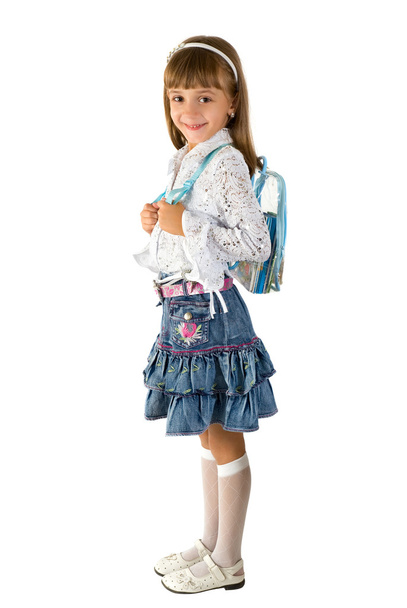 The girl with a backpack - Foto, Imagem