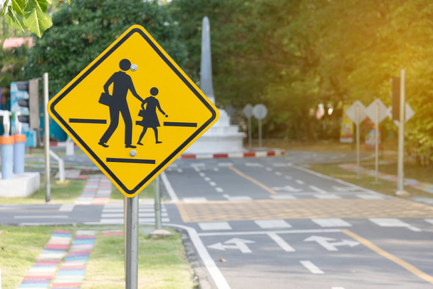 Students crossing ahead sign - Photo, Image