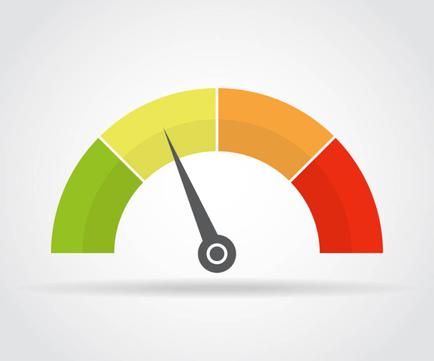 Speedometer icon. Colorful infographic gauge element with shadow - Vector, Image