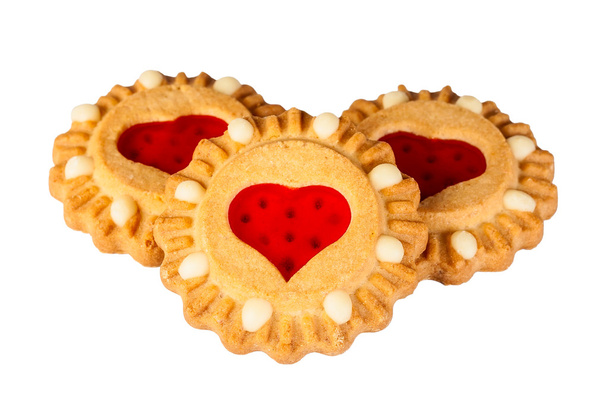 Cookies with heart jam - Valokuva, kuva