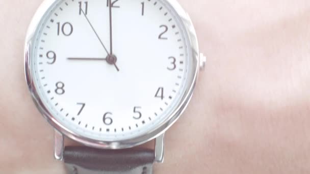 Close up of a Caucasian man wearing a wrist watch - Footage, Video