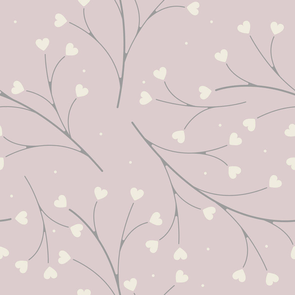 Spring  seamless pattern with decorative plants - ベクター画像