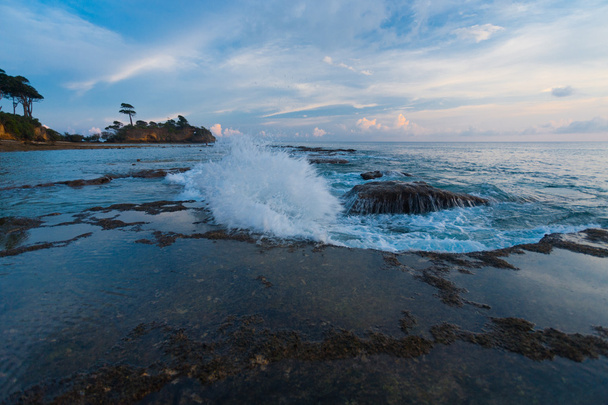 波速報潮プール夕焼け自然ニール島します。 - 写真・画像