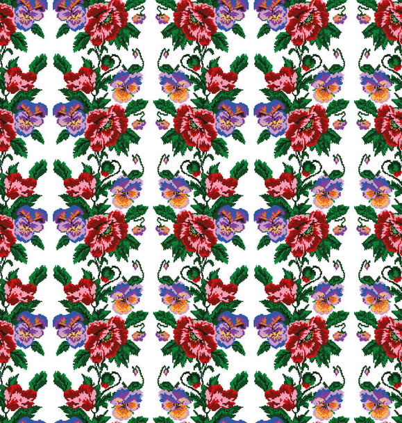 Color bouquet of flowers . Seamless pattern. - Foto, imagen