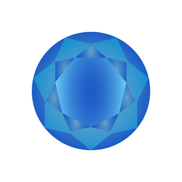 Diamond icon. Vector Illustration. Shiny crystal sign. Brilliant stone.Blue stone isolated on white background. Fashion modern design. Flat element. Symbol gift, jewel, gem or royal, rich. - Vector, Image