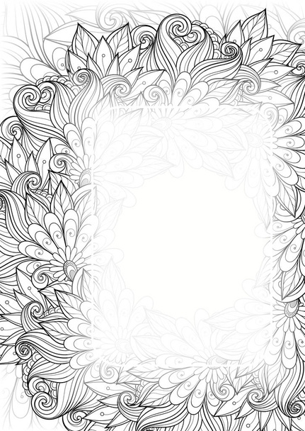 Floral frame Template with Place for Text - Vetor, Imagem