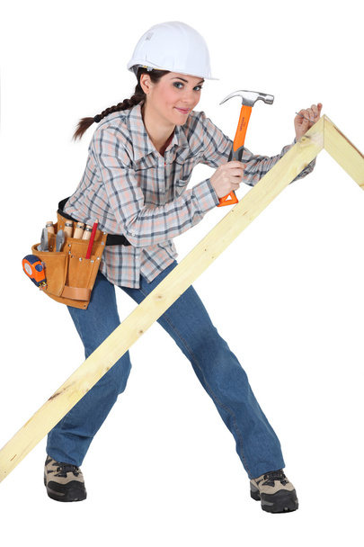 Female carpenter - Foto, afbeelding
