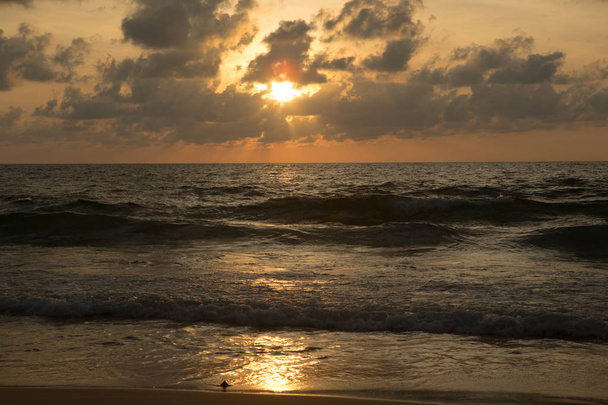 a beautiful sunset in the sea - Zdjęcie, obraz