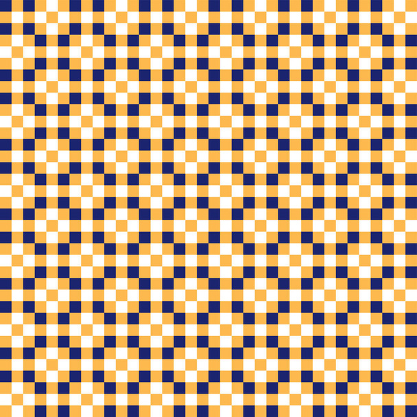 nahtlose geometrische Blockmuster in Indigoblau und Orange - Vektor, Bild