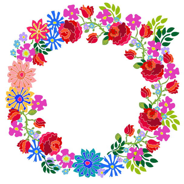 Hello summer. Wreath composition. - Вектор,изображение
