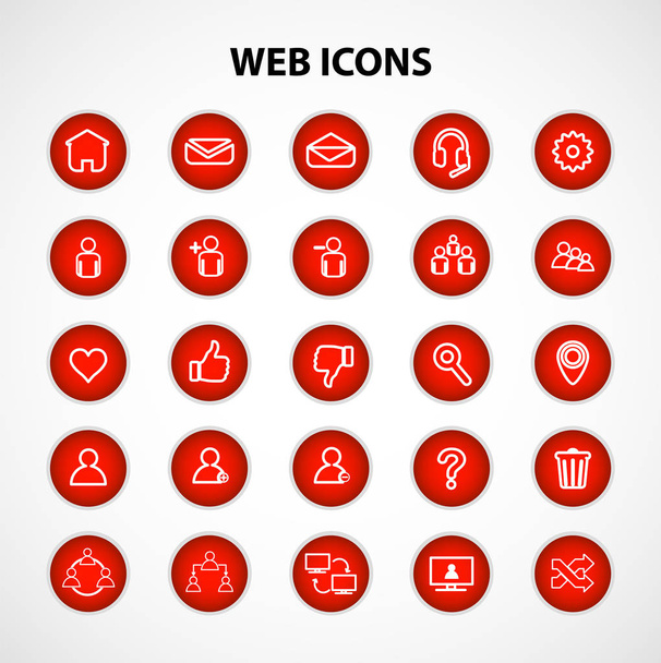 Webové ikony sociálních sítí - Vektor, obrázek
