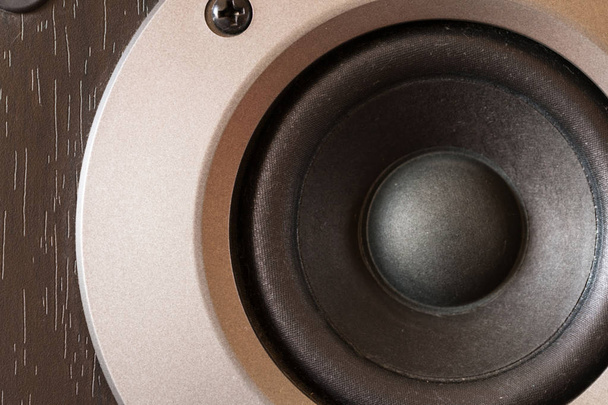 Sound speakers close-up. Audio stereo system macro - 写真・画像