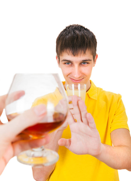 Young Man refuse an Alcohol - Photo, Image