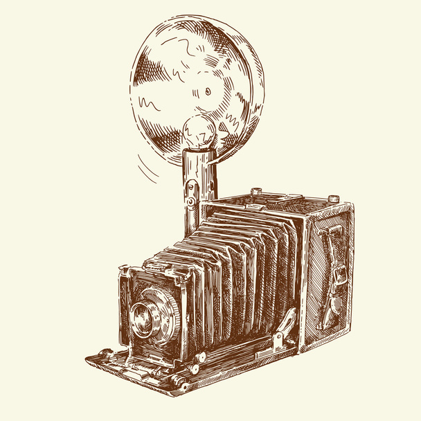 hand getrokken oude camera - Vector, afbeelding